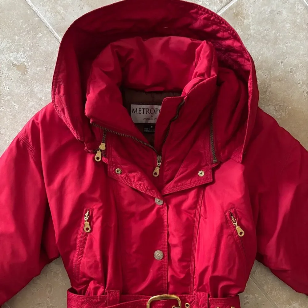 Vintage 90s Metropolis by Couloir Bright Red 1-Piece Ski Suit - Picture 1 of 13